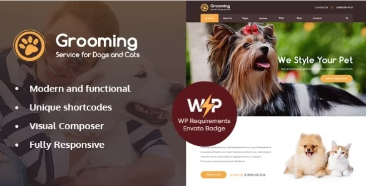 Pets Grooming WordPress Theme