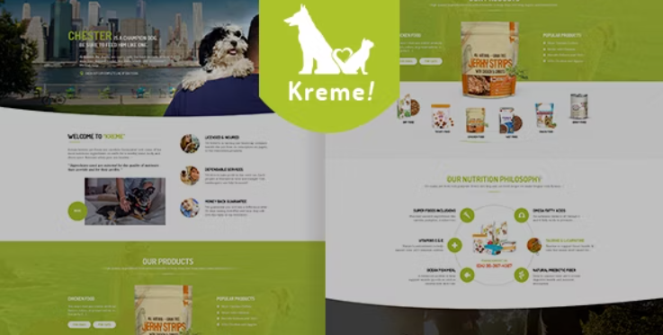 Kreme Pet shop WordPress Theme